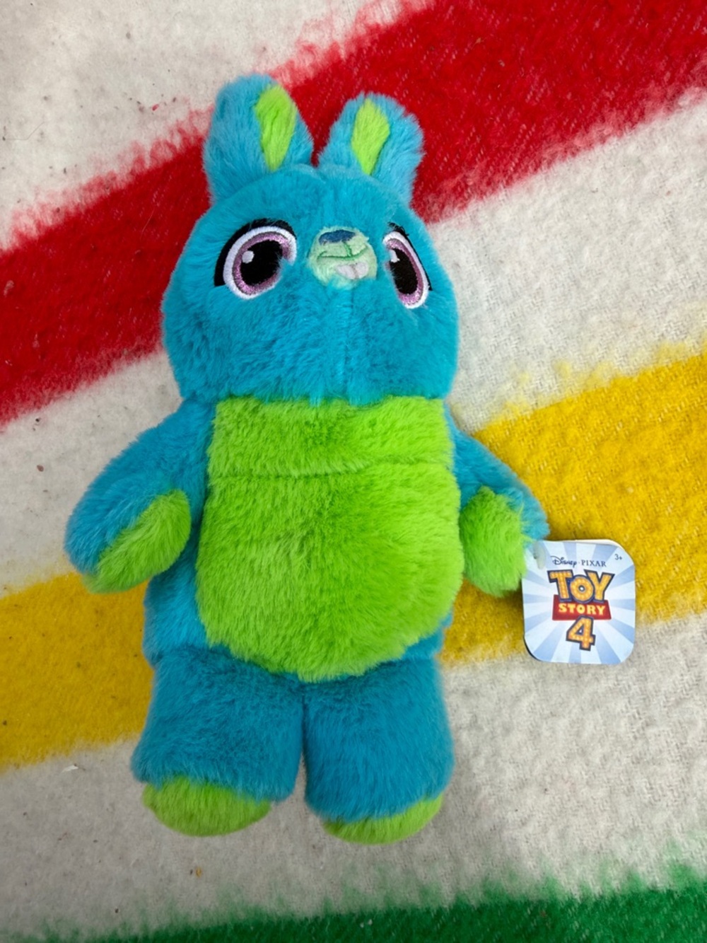 Toy Story 4 Disney Plush laughing Bunny - Blue and Green Kids Toy NWT
